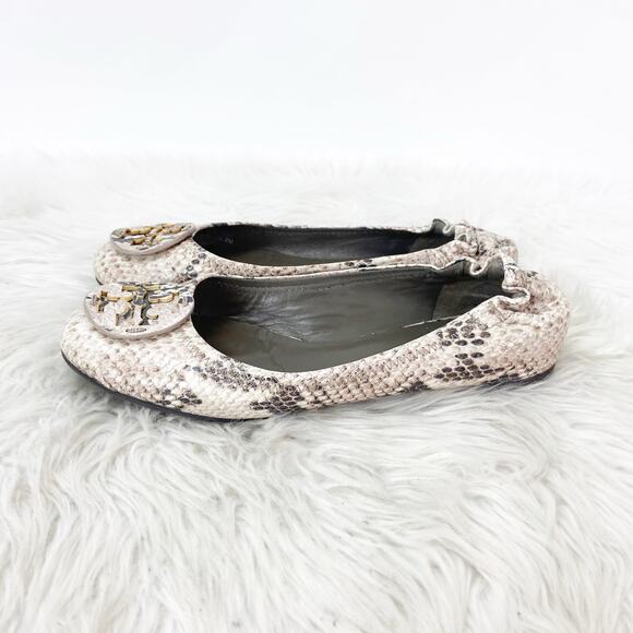 Tory Burch 7M Womens Python Snake Print Leather Reva Ballet Flats - Picture 4 of 11